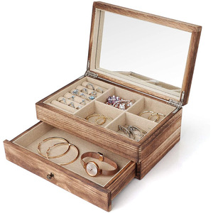 Retro Style Paulownia Jewelry storage box wooden jewelry box