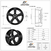 Jantes forgées CF 18 19 pouces 5x114.3 PCD pour voitures particulières, compatibles avec MPS 3 Speed6 BK BL GG Performance Rims