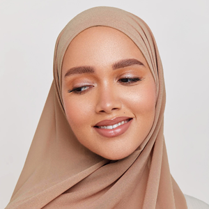 Hijab en mousseline de soie lourde de qualité supérieure solide imprimé personnalisé musulman Long châle uni instantané Hijabs écharpe - Product Image 2