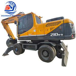 Prix d'usine Excavatrice d'occasion Hyundai 210W-9 Excavatrice sur pneus 21 TONNES Excavatrice d'occasion de haute qualité Hyundai 210W 210W-7 210W-9 - Product Image 1
