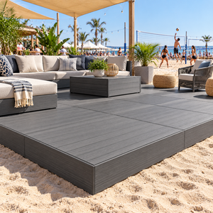 Plataforma de Madera Compuesta Prefabricada para Acampar al Aire Libre, Plataforma Modular Impermeable Ajustable de Acero Galvanizado de Alta Resistencia para Proyectos de Villas - Product Image 5