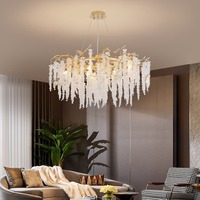 Lustre moderne pour plafond, lustre doré de luxe à LED pour salon, chambre à coucher, lustre en cristal