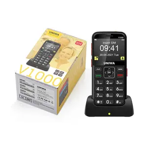 UNIWA V1000 बार बुजुर्ग फ़ोन QWERTY कीबोर्ड के साथ सरल विश्वसनीय मोबाइल वरिष्ठ अमेरिकी 4G बैंड GSM LTE सेल्युलर को सपोर्ट करता है