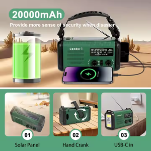 Radio <span class=keywords><strong>Solar</strong></span> Retro de 20000mAh <span class=keywords><strong>con</strong></span> <span class=keywords><strong>Panel</strong></span> <span class=keywords><strong>Solar</strong></span>, Radio de Emergencia Portátil de Manivela <span class=keywords><strong>con</strong></span> <span class=keywords><strong>Linterna</strong></span> - Product Image 6