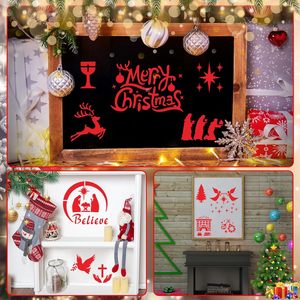 Plantillas de 56 Piezas para Pintar Escenas Navideñas, para Manualidades, Scrapbooking, Dibujo, Decoración de Paredes y Pisos de 3 Pulgadas, Arte de Pintura en Madera y Piedra - Product Image 5