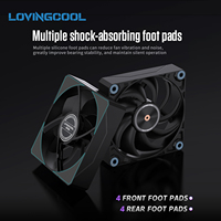 LOVINGCOOL Pabrik Logo Kustom Kipas Casing PC PWM Hitam Putih 120mm Volume Udara Tinggi Bantalan FDB Tebal 28mm Layanan Produsen OEM