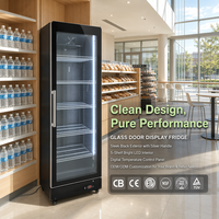 Vitrine réfrigérée commerciale à porte simple, refroidisseur de boissons pour magasin de proximité