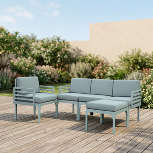 Modern L-Shape Sectional <b>Sofa</b> <b>Set</b> with Foam-Filled Fabric <b>Cushions</b> Padded Arms <b>Cushion</b> Back Metal Legs for Living Room - Product Image 3
