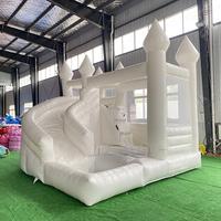 Château gonflable extérieur blanc de videur d'usine de la Chine avec des jouets gonflables de ventilateur comprenant la maison de rebond avec la glissière pour des enfants