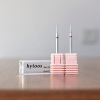HYTOOS Embouts de ponceuse à ongles diamantés coniques ronds de 2 mm, embout de sécurité russe pour cuticules, nettoyeur de peaux mortes, outil de préparation des ongles