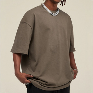 Camiseta pesada de lujo de alta calidad 240 Gsm para hombre, ropa de calle personalizada, hombro caído de gran tamaño sólido - Product Image 5