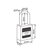 Serrure industrielle de sécurité Loto de 38mm Cadenas de sécurité durable avec longue manille en acier Verrouillage coloré pour un stockage sécurisé