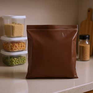 Sacchetti con Chiusura a Zip Ambra 12 X 12 Pollici in Polietilene Marrone Richiudibili con Cerniera Confezione da 100 - Product Image 2