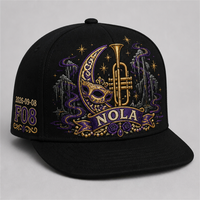 Cappello Snapback con Visiera Curva, Stampa Personalizzata, 5 Pannelli, Stile Trucker, Frontale in Schiuma, Rete Traspirante, Streetwear Urbano West Coast Gothic Chicano, Vendita all'Ingrosso