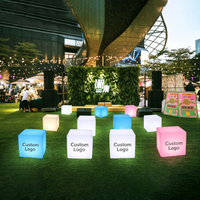 Cubo Luminoso Personalizzabile con Logo, Insegna LED Pubblicitaria 16RGB, Lampada Solare da Esterno Impermeabile IP65