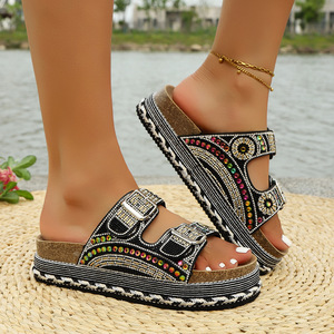 <span class=keywords><strong>Sandali</strong></span> Estivi da <span class=keywords><strong>Donna</strong></span> con <span class=keywords><strong>Suola</strong></span> Spessa 2025 Nuovo Stile con Fibbia in <span class=keywords><strong>Sughero</strong></span> Ciabatte da Spiaggia - Product Image 4