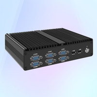 Mini PC Industrial sin Ventilador H16 I7-8250U, Servidor Integrado Mikrotik, 4 Puertos LAN I211, 4 Puertos RS232, 2 Puertos RS485, 4G Wifi, Centos