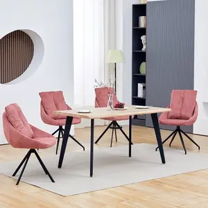 Luxury saving place coffee table sets leisure modern round dining tables and 4 chairs set