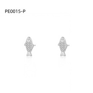 ต่างหูแฟชั่นเซอร์โคเนียสตั๊ด PE0015 สำหรับผู้หญิงเครื่องประดับคุณภาพสูง - Product Image 1