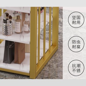 Mesa pequeña de doble capa para decoración de uñas, silla de tienda de pata de gallo con corazón para niñas, mesa de maquillaje <span class=keywords><strong>Rectangular</strong></span> moderna, apartamentos pequeños de Metal - Product Image 3