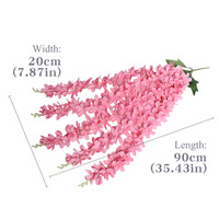 Karangan Bunga Wisteria Sutra Buatan Berkualitas Tinggi 90CM 5 Cabang Buatan Tangan untuk Dekorasi Pernikahan, Hotel, dan Lengkungan