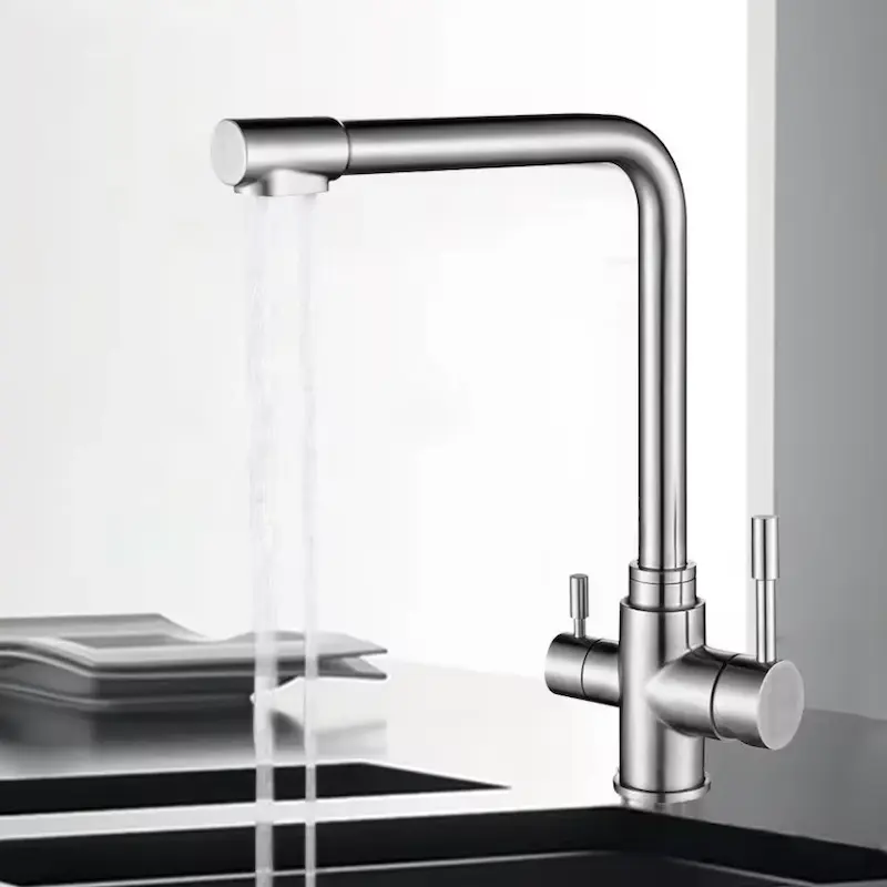 Top1 Europese Traditionele Eigentijdse 304 Sus Klassieke Warm Koud Water Waterval Keuken Kranen Mixers Kranen Kranen