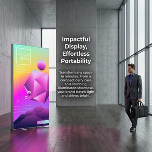 Expositor de Banner Retroiluminado de Doble Cara Personalizado, Plegable, con Luz LED, Caja de Luz de Tela SEG para Ferias Comerciales - Product Image 4