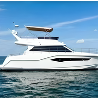Yacht de luxe personnalisable de 50 pieds avec flybridge, coque en fibre de verre, deux moteurs diesel Cummins, fourniture directe d'usine OEM
