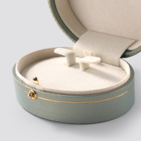 FANXI boîte à bijoux en velours vert avec logo personnalisé bague boucles d'oreilles pendentif boîte de collier emballage de bijoux
