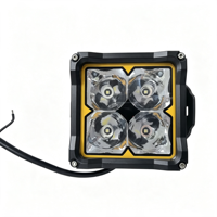 Nouvelle lampe de travail LED carrée de 4 pouces 40W, ambre DRL, étanche IP67, 12-48V, lampe de conduite auxiliaire, 3400 lumens, voiture, camion, chariot élévateur