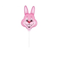 Nouveauté en promotion : Ballons en aluminium Lapin de Pâques avec système de fixation, 42-62 cm, gonflables, bleu et rose, en forme de tête de lapin de dessin animé, pour décoration de fête