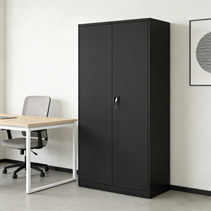 Armoire de classement en acier verrouillable avec 4 étagères réglables pour documents et dossiers de bureau - Product Image 1