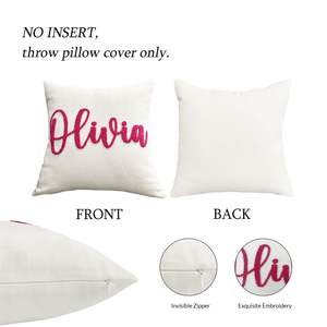 Özelleştirilmiş monograpersonalized kişiselleştirilmiş atmak yastık kılıfı yumruk iğne Glitter altın özel işlemeli adı yastık kapakları - Product Image 5