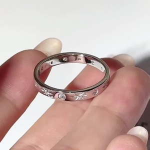 Bague étoile octogonale en argent pur S925 Wenchi pour femmes, design simple avec étoiles scintillantes en zircon et diamant - Product Image 4