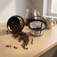 Panier-filtre à café réutilisable en maille dorée, filtre à café en acier inoxydable pour cafetières de 4 à 12 tasses