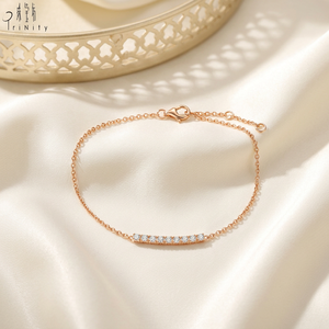 Últimos Productos, Pulsera de Cadena Hecha a Mano para Uso Diario, Joyería de Oro Rosa Sólido de 18K, Pulsera Brillante con Diamantes Naturales Reales - Product Image 6