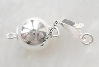 Fermoir de boîte en argent sterling de 10mm Fermoir de perle ronde 925 Accessoires de bijoux lisses