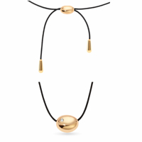 Nouveau Collier Tendance Personnalisé en Laiton Plaqué Or avec Pendentif Coulissant et Chaîne Minimaliste, Bijoux de Mode en Gros pour Femme
