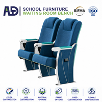 Chaise d'auditorium ergonomique inclinable, siège de théâtre pliable, mobilier commercial en acier inoxydable pour projets scolaires