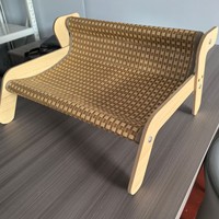 Griffoir et Nid pour Chat en Bois et Mousse, Durable, Anti-écaillage, Rafraîchissant pour l'Été, Lit pour Animaux de Compagnie Compatible Canapé