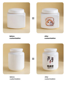 Urna Funeraria in Ceramica Moderna Personalizzata per Gatti e Cuccioli, Vaso per Cremazione con Logo Personalizzato Fatto a Mano - Product Image 6