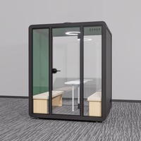 Cabine insonorisée pour hôpital, centre commercial, atelier - Cadre modulaire en alliage d'aluminium, design moderne pour la collaboration sur les documents et l'édition conjointe