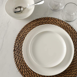 Chất Lượng Tốt Không Thể Phá Vỡ Trắng Vòng Bữa Ăn Tối Tấm Bộ <span class=keywords><strong>2</strong></span> Nhà Hàng Tấm Melamine Bộ Đồ Ăn - Product Image 5