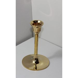Long 9 Inch Brass Candlestick Holder Iron Metal <b>Tall</b> Shape for Weddings for Candles or Candle Jars - Product Image 1