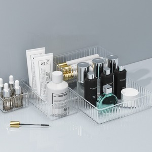 Hotsale 홈 침실 욕실 서랍 화장품 메이크업 주최자 PET 플라스틱 아크릴 테이블 보관함 - Product Image 3