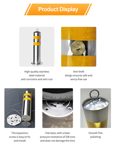 Thép không gỉ thẳng đứng cực có thể tháo rời bãi đậu xe ngoài trời cảnh báo bollards ánh sáng kỹ sư lớp phản chiếu rào cản giao thông cho - Product Image 2