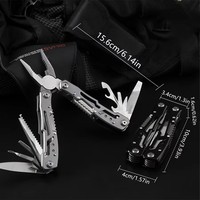 Outil multifonction de camping en acier inoxydable, couteau pliant portable, pinces, équipement de survie d'urgence en plein air, outils multifonctions pour la randonnée