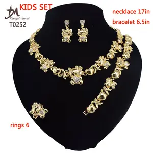 T0252 Latest design Christmas gift cute girl Hello Kitty kids jewelry set