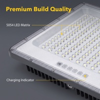 Lámpara Solar de Seguridad con Sensor de Movimiento, Control Remoto, IP67 Impermeable, LED 300W, Luz Automática Solar para Exteriores