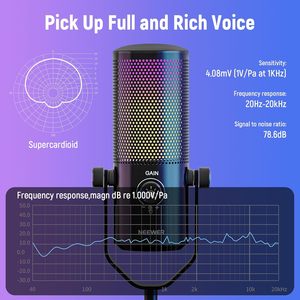 Microphone de jeu USB Neewer avec effet lumineux RVB, Plug & Play, fonctionnement silencieux et gain réglables en un <span class=keywords><strong>clic</strong></span>, CM24 - Product Image 3
